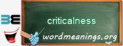 WordMeaning blackboard for criticalness